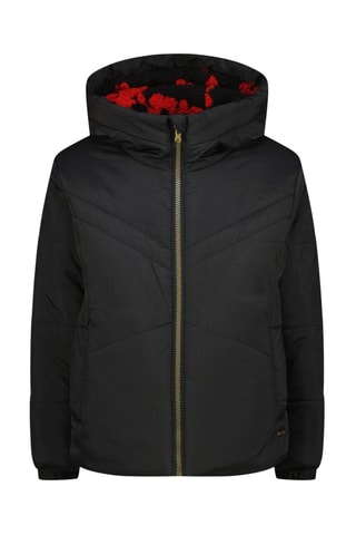 Giacca double face con cappuccio Tara - Nero e rosso