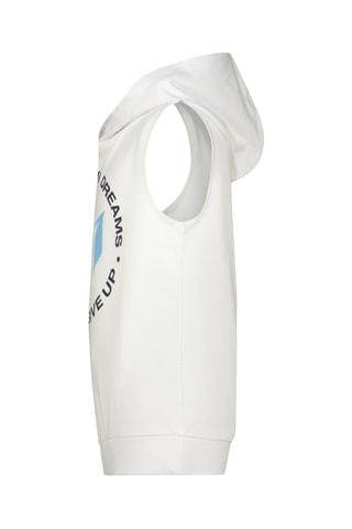 Felpa con cappuccio senza maniche - Bianco