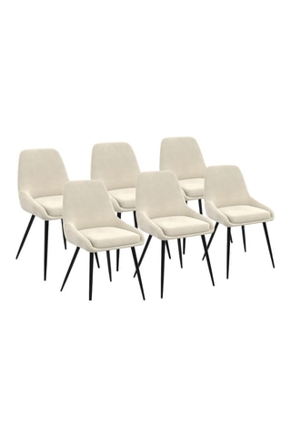 6 sillas Olivia - 47,5 x 79 x 54 cm - Tapizado de terciopelo