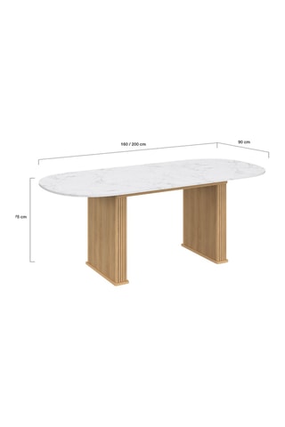Mesa con tablero extensible Marceau - 160/200 x 90 x 75 cm