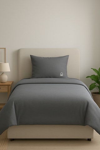 Parure de couette en coton 79 fils/cm² - Anthracite