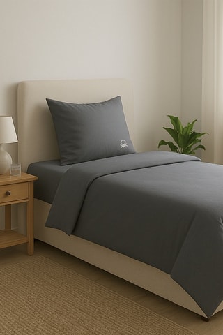 Parure de couette en coton 79 fils/cm² - Anthracite