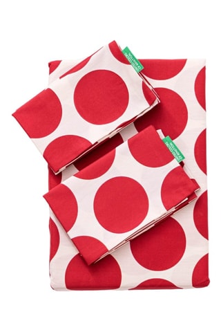 Parure de couette en coton 71 fils/cm² - Blanc et rouge