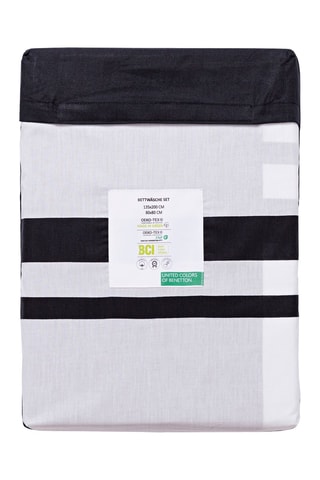 Parure de couette en coton 79 fils/cm² - Noir et blanc