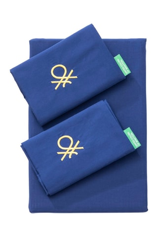 Parure de draps en coton 71 fils/cm² - Bleu marine