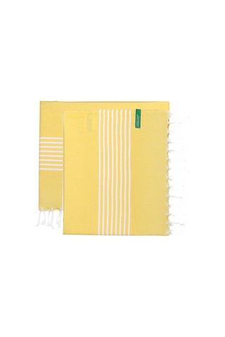 2 serviettes hammam Jaune - 80 x 165 cm