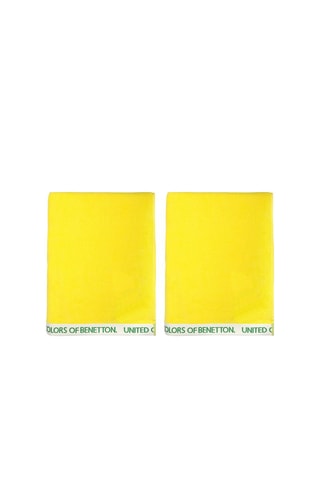 2 serviettes de plage Jaune - 90 x 160 cm