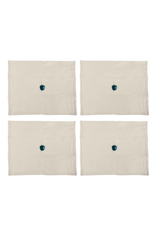 4 sets de table - Vert et crème - 45 x 35 cm