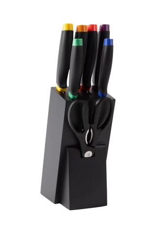 Bloc de couteaux en acier inoxydable - 8 pièces