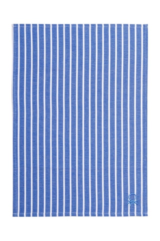 Torchon et 2 serviettes de table - Bleu et blanc