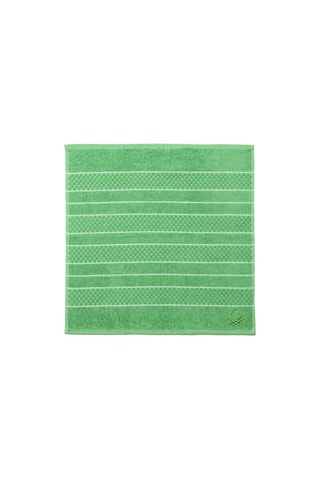 Torchon et 2 serviettes de table - Vert et blanc