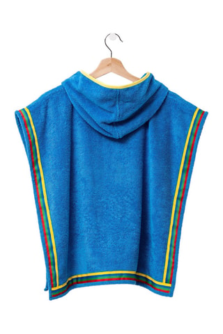 2 peignoirs poncho pour enfant avec capuche - Bleu et fuchsia