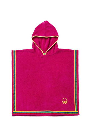 Peignoir poncho pour enfant avec capuche - Rose