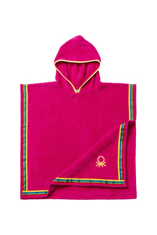 Peignoir poncho pour enfant avec capuche - Rose