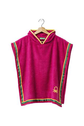 Peignoir poncho pour enfant avec capuche - Rose