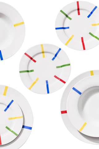 16 assiettes plates en porcelaine - 27 cm