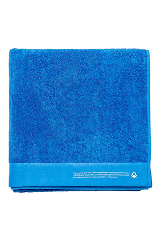 Drap de bain en coton biologique - Bleu - 90 x 150 cm