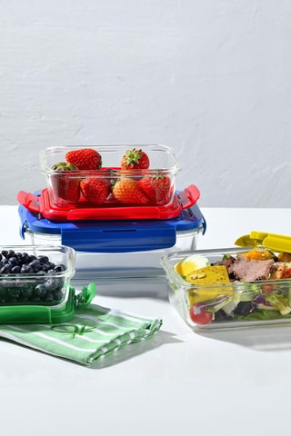 4 boîtes de conservation en verre borosilicate - 0,84 l