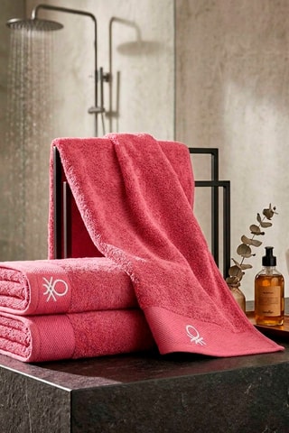 3 serviettes de toilette - Rose - 50 x 90 cm