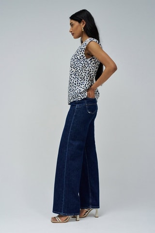 Blouse regular - Blanc, noir et bleu