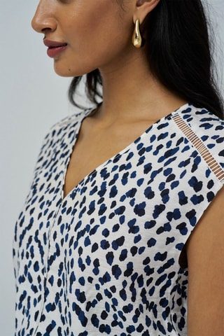 Blouse regular - Blanc, noir et bleu