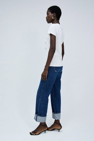 T-shirt slim - Blanc, vert et jaune