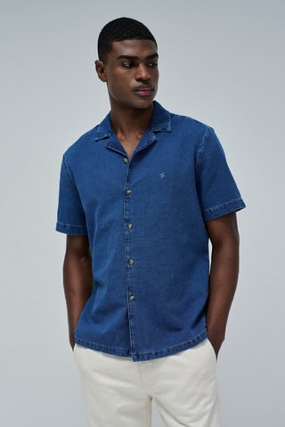 Chemise en lin - Bleu