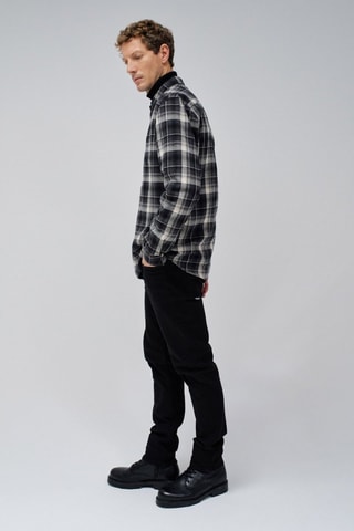 Chemise regular - Blanc, noir et gris