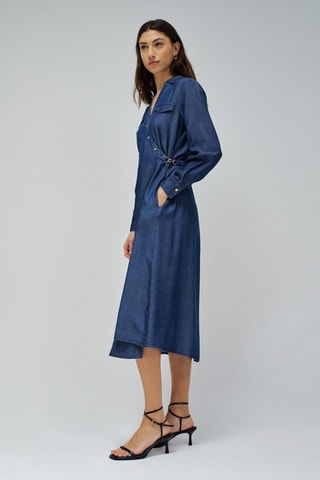 Robe portefeuille en jean - Bleu