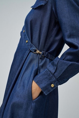 Robe portefeuille en jean - Bleu