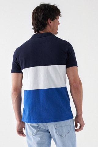 Polo regular - Blanc et bleu