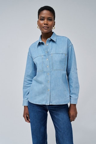 Chemisier loose en jean - Bleu