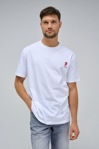 T-shirt regular - Blanc et rouge