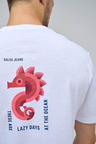 T-shirt regular - Blanc et rouge