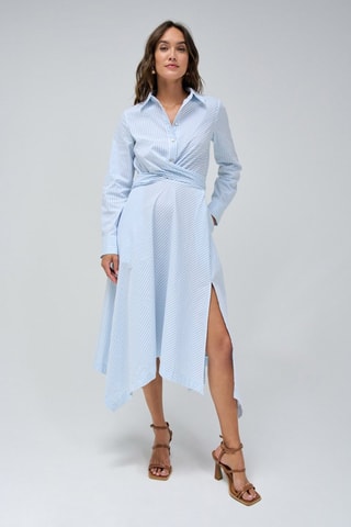 Robe chemise regular - Bleu et blanc