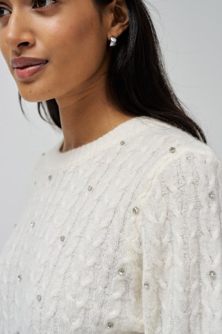 Pull regular en laine - Blanc