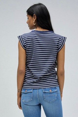 T-shirt regular - Blanc et bleu