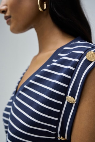 T-shirt regular - Blanc et bleu