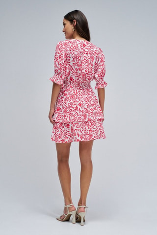 Robe courte - Blanc et rouge