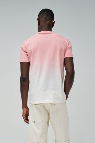 T-shirt slim tie and dye - Blanc et rose