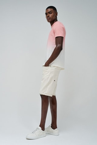 T-shirt slim tie and dye - Blanc et rose