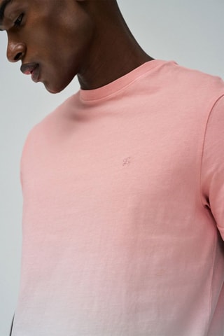 T-shirt slim tie and dye - Blanc et rose