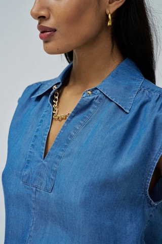 Blouse regular en jean - Bleu