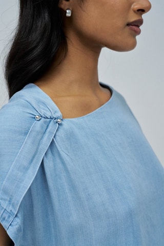 Blouse regular - Bleu
