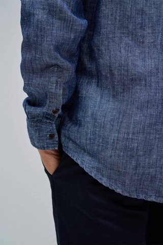 Chemise regular en lin - Bleu