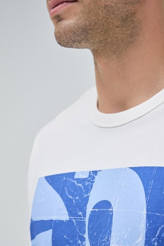 T-shirt regular - Blanc et bleu
