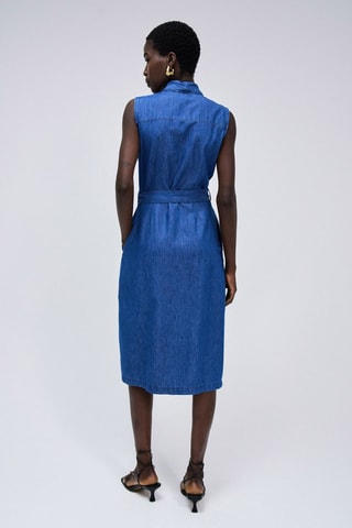 Robe portefeuille sans manches - Bleu