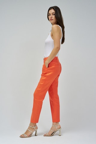 Chino regular en lin - Orange
