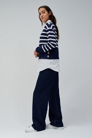 Sweat regular - Bleu et blanc
