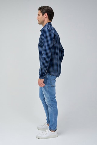 Chemise slim - Noir et bleu